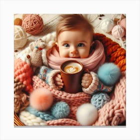 Baby In A Basket Canvas Print