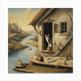 Cat In The House Canvas Print