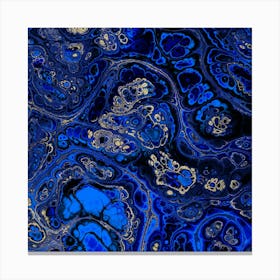 Blue And Gold Abstract Painting 2 Canvas Print