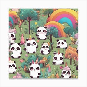 Rainbow Panda Canvas Print