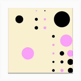 Yayay Dots Pink Square Canvas Print