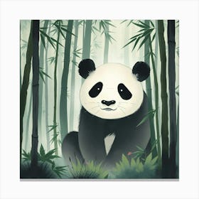 Panda Bear In The Forest Canvas Print