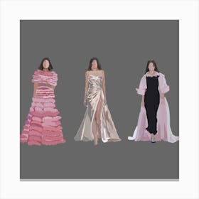 Fashion girls pink and gold Canvas Print