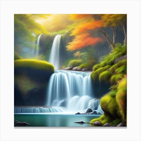 Waterfall In The Forest 1 Canvas Print