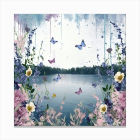 Butterflies And Flowers 2 Canvas Print