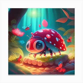 Ladybug In The Forest Canvas Print