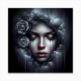 Girl In The Clouds Canvas Print