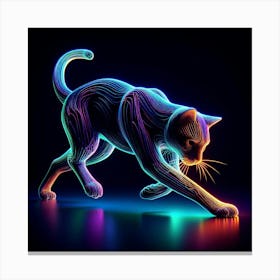 Neon Cat 2 Canvas Print