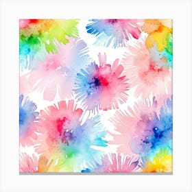 Watercolor Flowers Seamless Pattern 1 Canvas Print