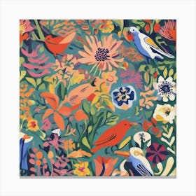 Birds In The Garden 2 Canvas Print