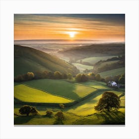 Sunrise Over The Valley 1 Canvas Print