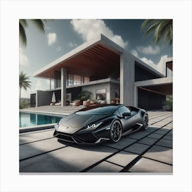 Lamborghini Huracan black Canvas Print