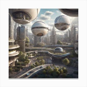 Futuristic Cityscape 42 Canvas Print