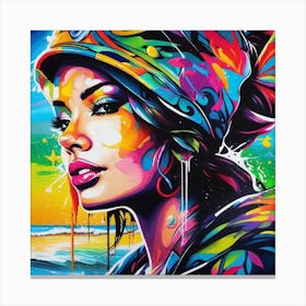 Girl In A Hat Canvas Print