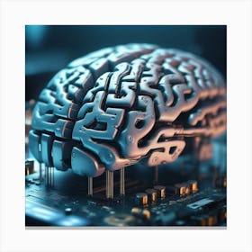 Brain On A Circuit Board 63 Canvas Print