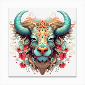 Floral Minotaur Canvas Print