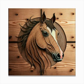 Horse Head Wood Carving 1 Canvas Print