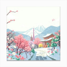 Tokyo Cherry Blossoms Canvas Print