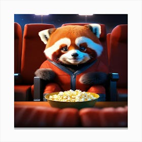 Red Panda At The Cinema 1 Canvas Print