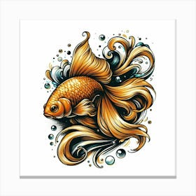 Illustration gold fish 2 Canvas Print