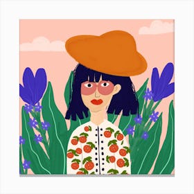 Girl In A Hat Canvas Print