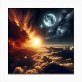 Moon And Clouds 1 Canvas Print