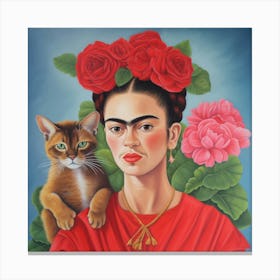 katzen kunst mit Frida Canvas Print