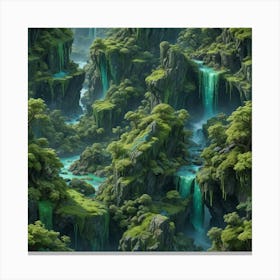 Waterfalls In The Forest Canvas Print