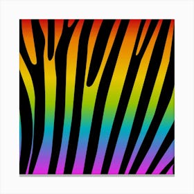 Rainbow Zebra Stripes Canvas Print