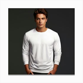 Mock Up Cotton Casual Wearable Printed Graphic Plain Fitted Loose Crewneck V Neck Sleeve (9) Canvas Print