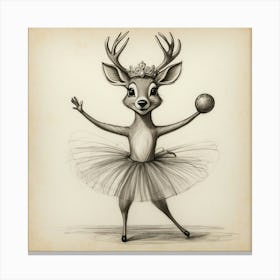 Deer Ballerina 9 Canvas Print