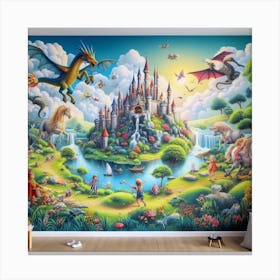 Fairytale Castle Wall Mural 1 Canvas Print
