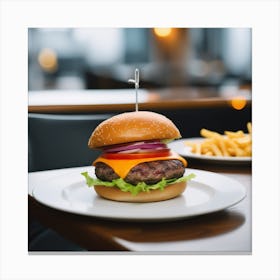 Burger And Fries 8 Canvas Print