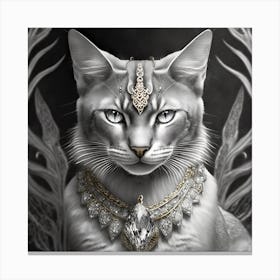Firefly A Beautiful, Cool, Handsome Silver And Cream Majestic Masculine Main Cat Blended With A Japa (8) Canvas Print