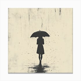 Woman In The Rain Canvas Print