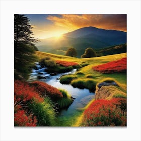 Sunset In The Mountains 89 Canvas Print