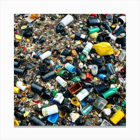 Garbage On The Beach Canvas Print