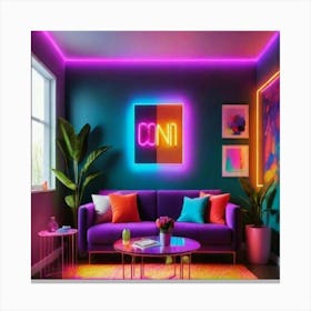 Neon Living Room 2 Canvas Print