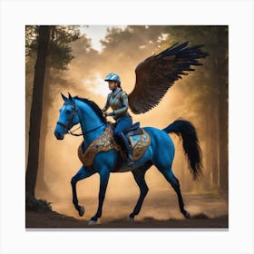 Angel On A Horse Canvas Print