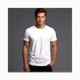 Mock Up Cotton Casual Wearable Printed Graphic Plain Fitted Loose Crewneck V Neck Sleeve (27) Canvas Print