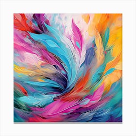 Abstract Of Colorful Feathers Canvas Print