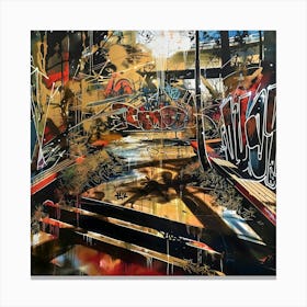 Streets, Graffiti, Street Art, Urban Hues Canvas Print