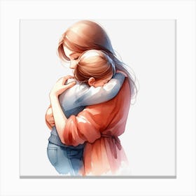 Mother Hugging Her Child Canvas Print