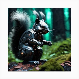 Robot Squirrel In The Forest 1 Canvas Print