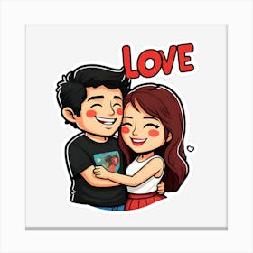 Love Sticker Canvas Print