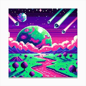 8-bit alien planet 2 Canvas Print