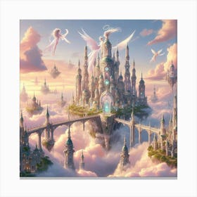 Fairytale City paintings art print 1 Canvas Print