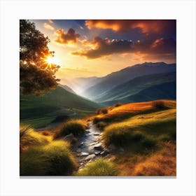 Sunset In The Mountains 28 Canvas Print