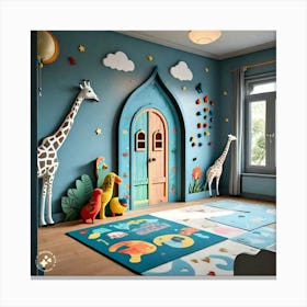 Giraffe Playroom Canvas Print