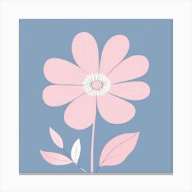 A White And Pink Flower In Minimalist Style Square Composition 667 Canvas Print